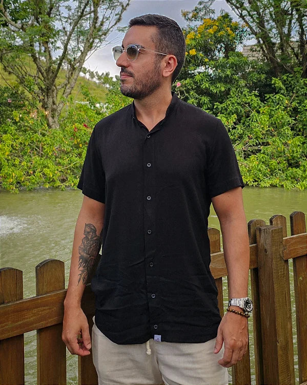 CAMISA DE VISCOLINHO GOLA PADRE - Produto Original