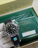 Relógio Rolex Masculino Automático Yacht Master Pulseira Borracha Preta Vidro Safira