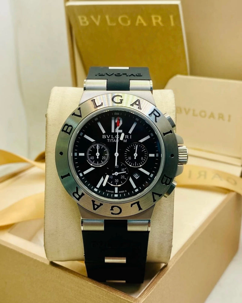 Relógio Bvlgari Diagono Titanium Pulseira em Couro Automatic
