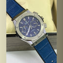 Relógio Hublot Masculino Linha Premium Modelo Geneve Automático Pulseira De Couro A Prova D’água 40m