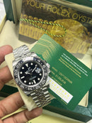 Relógio R GMT Automático Preto A Prova dágua Aço inoxidável Masculino