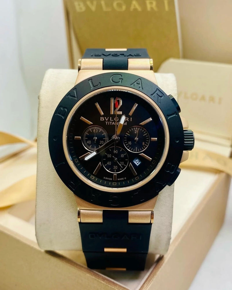 Relógio Bvlgari Diagono Titanium Pulseira em Couro Automatic