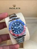 Relógio Rolex Masculino Linha Premium Modelo Gmt-Master II Batman Automático Pulseira De Aço Inoxidável Oyster 904l