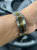 Relógio Masculino Automático Date-Just Pulseira Jubileu Fundo verde