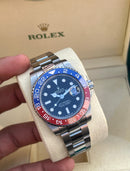 Relógio Rolex Masculino Linha Premium Modelo Gmt-Master II Batman Automático Pulseira De Aço Inoxidável Oyster 904l