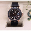 ￼Relógio Rolex Masculino Automático Yacht Master Pulseira Borracha Preta Vidro Safira
