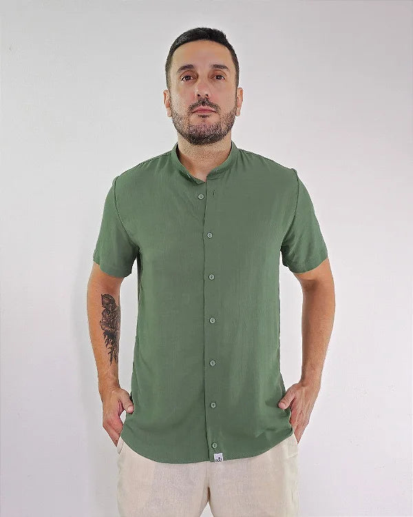 CAMISA DE VISCOLINHO GOLA PADRE - Produto Original