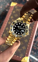 Relógio Masculino Submariner Dourado  Preto Aço Inoxidável