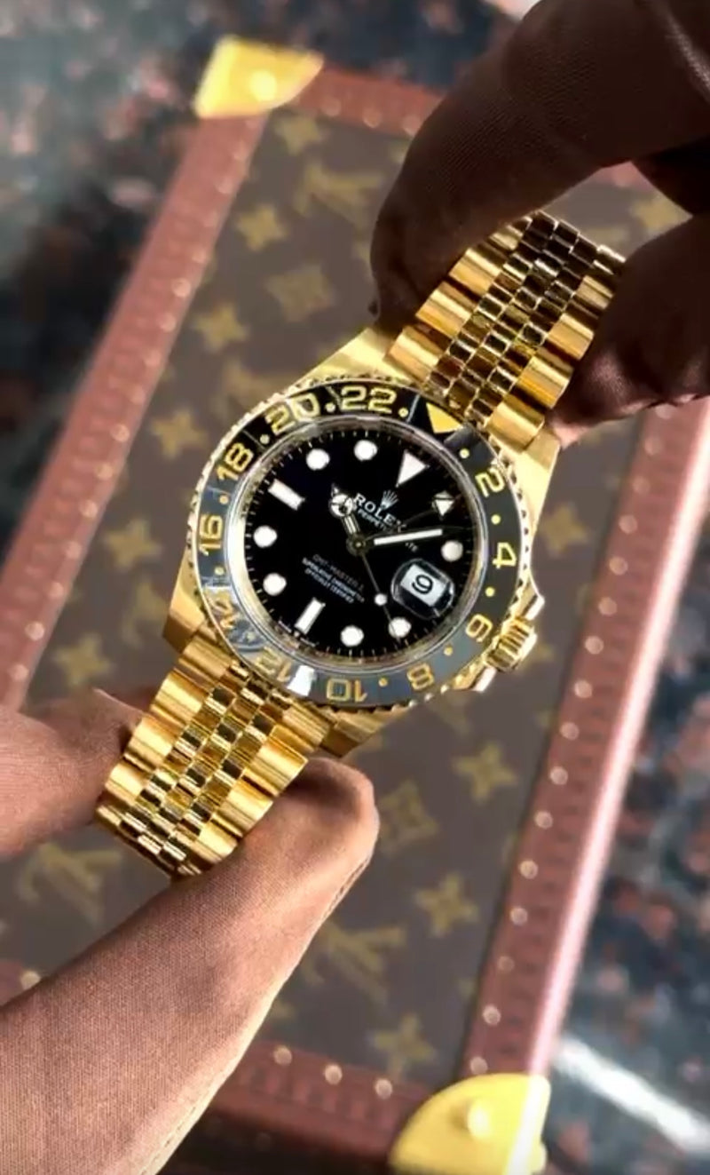 Relógio Masculino Submariner Dourado  Preto Aço Inoxidável