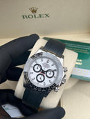 Relógio Rolex Masculino Linha Premium Daytona Automático Pulseira De Borracha Oyster Flex A Prova D’água 40m