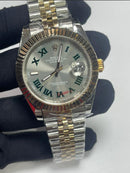 Relógio Masculino Automático Date-Just Pulseira Jubileu Fundo verde