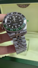 Relógio Rolex Masculino Linha Premium Modelo Gmt-Master II Sprite Automático Pulseira De Aço Jubileu 904L A Prova D’água 40m